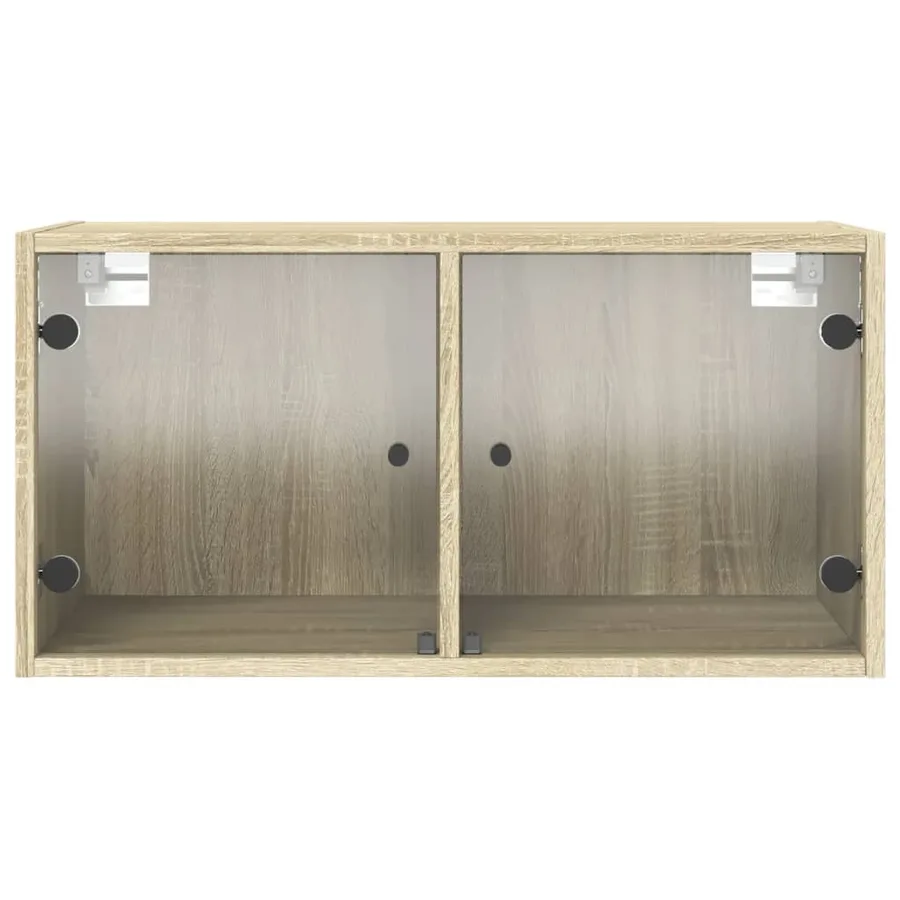 Armoire murale avec portes en verre chêne sonoma 68,5x37x35 cm - 6