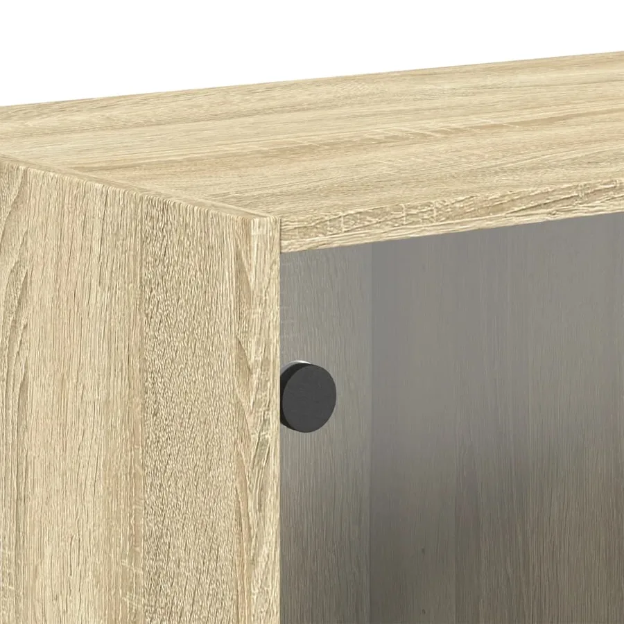 Armoire murale avec portes en verre chêne sonoma 68,5x37x35 cm - 9