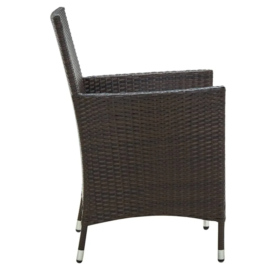 Chaises de jardin avec coussins lot de 4 Résine tressée Marron - 4