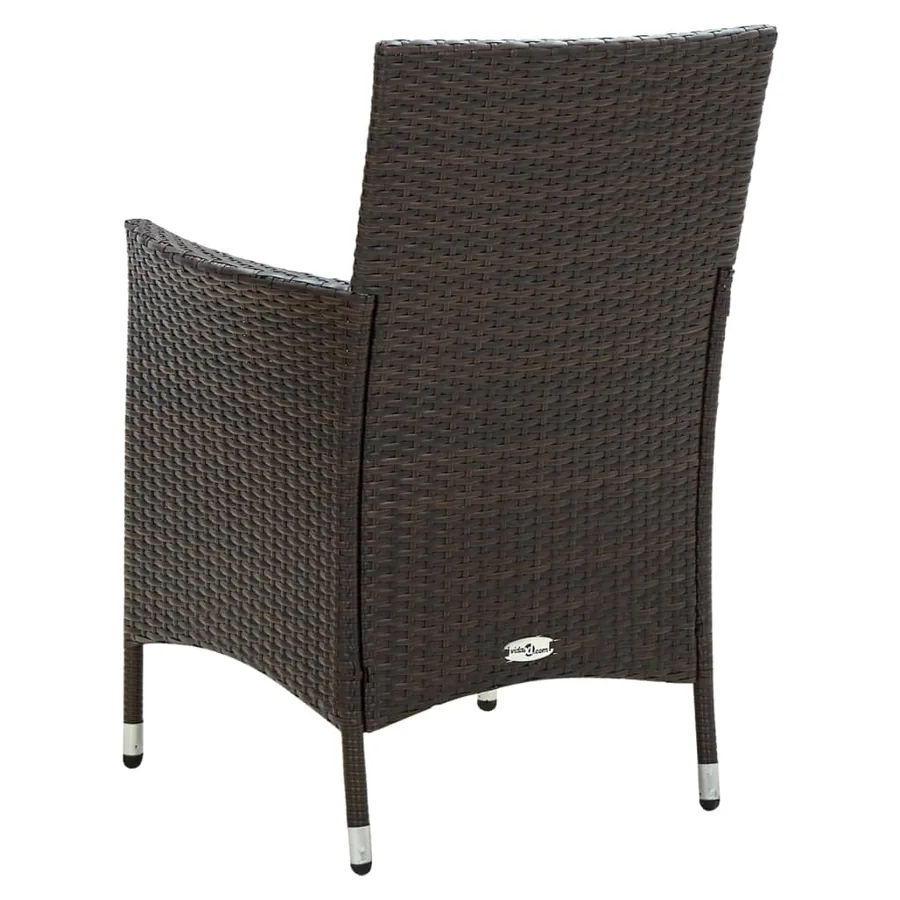 Chaises de jardin avec coussins lot de 4 Résine tressée Marron - 5