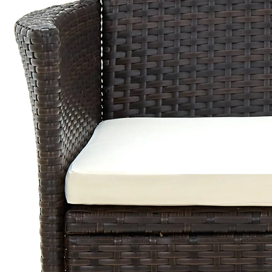 Chaises de jardin avec coussins lot de 4 Résine tressée Marron - 6