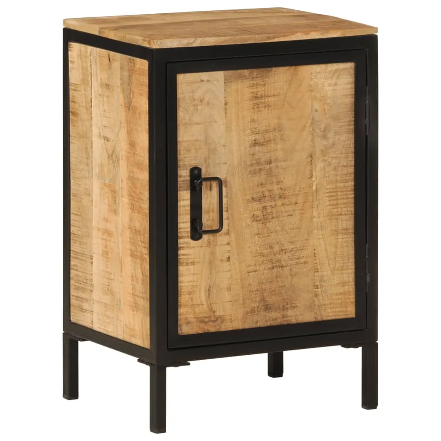 Armoire de salle de bain 40x30x60cm bois massif manguier et fer - 13