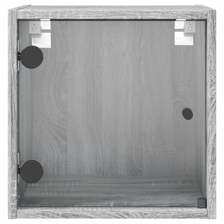 Tables de chevet et portes vitrées 2pcs sonoma gris 35x37x35cm - 7