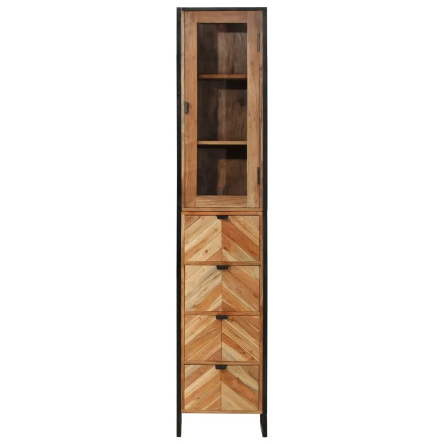 Armoire de salle de bain 40x27x190 cm bois massif d'acacia - 3