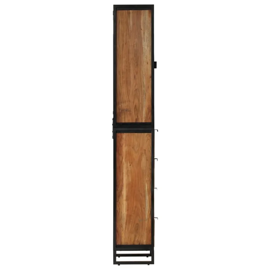 Armoire de salle de bain 40x27x190 cm bois massif d'acacia - 4