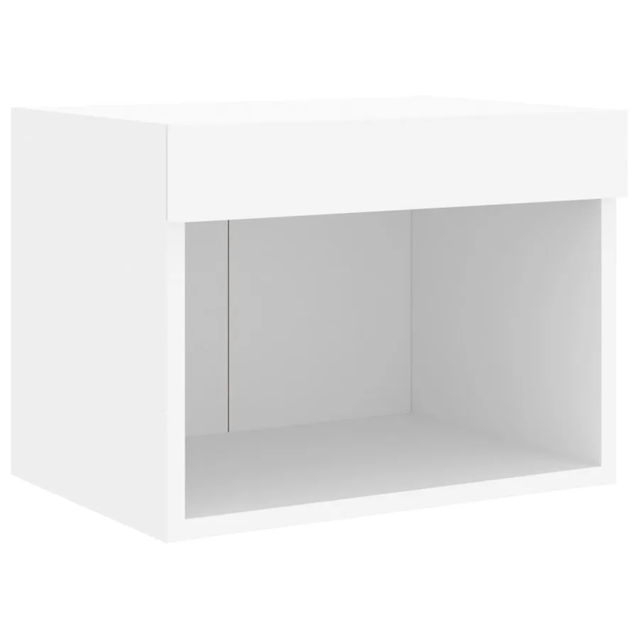 Table de chevet murale avec lumières LED blanc - 6