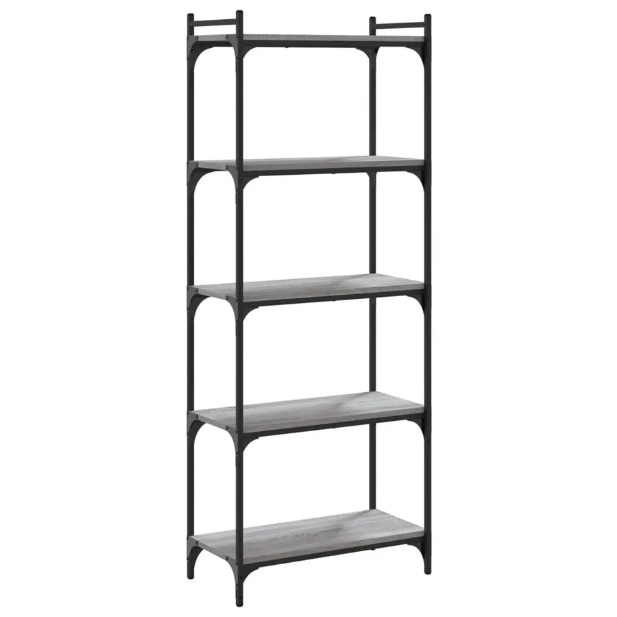 Bibliothèque à 5 niveaux sonoma gris 60x30x154 cm - 2