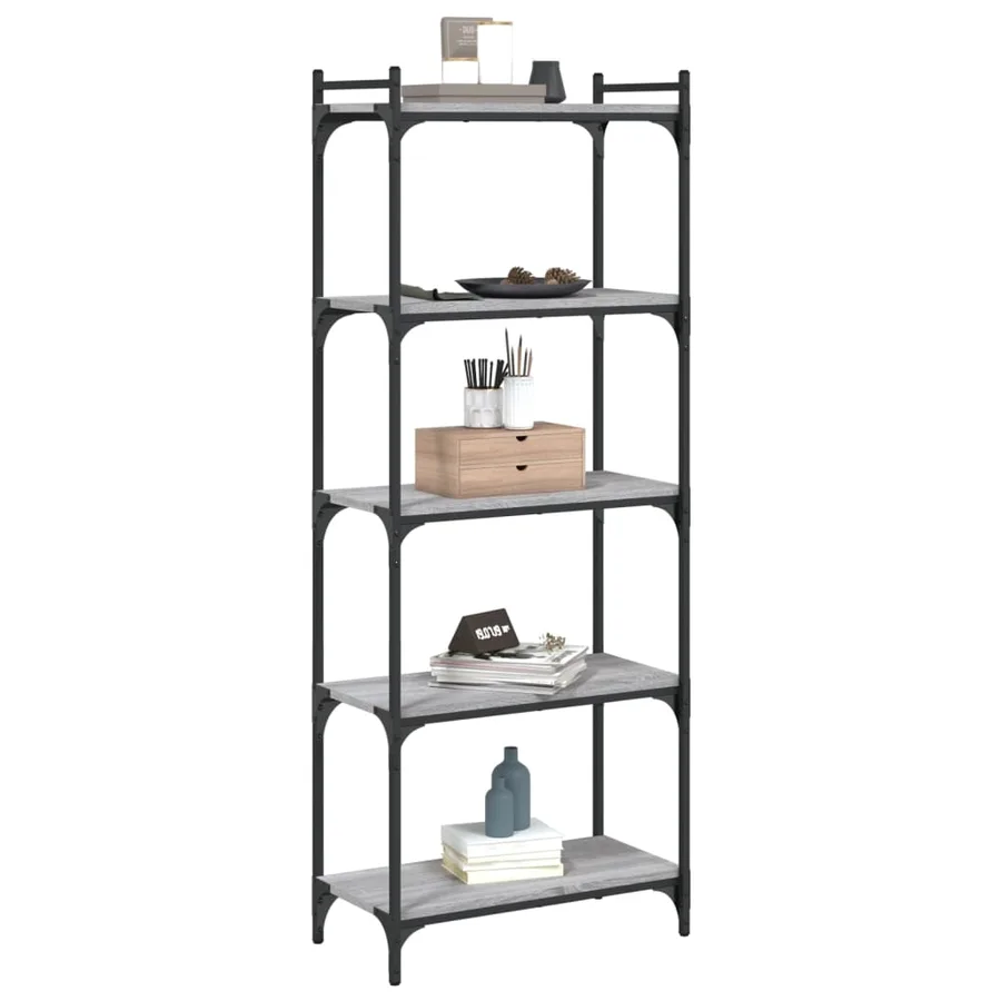 Bibliothèque à 5 niveaux sonoma gris 60x30x154 cm - 3