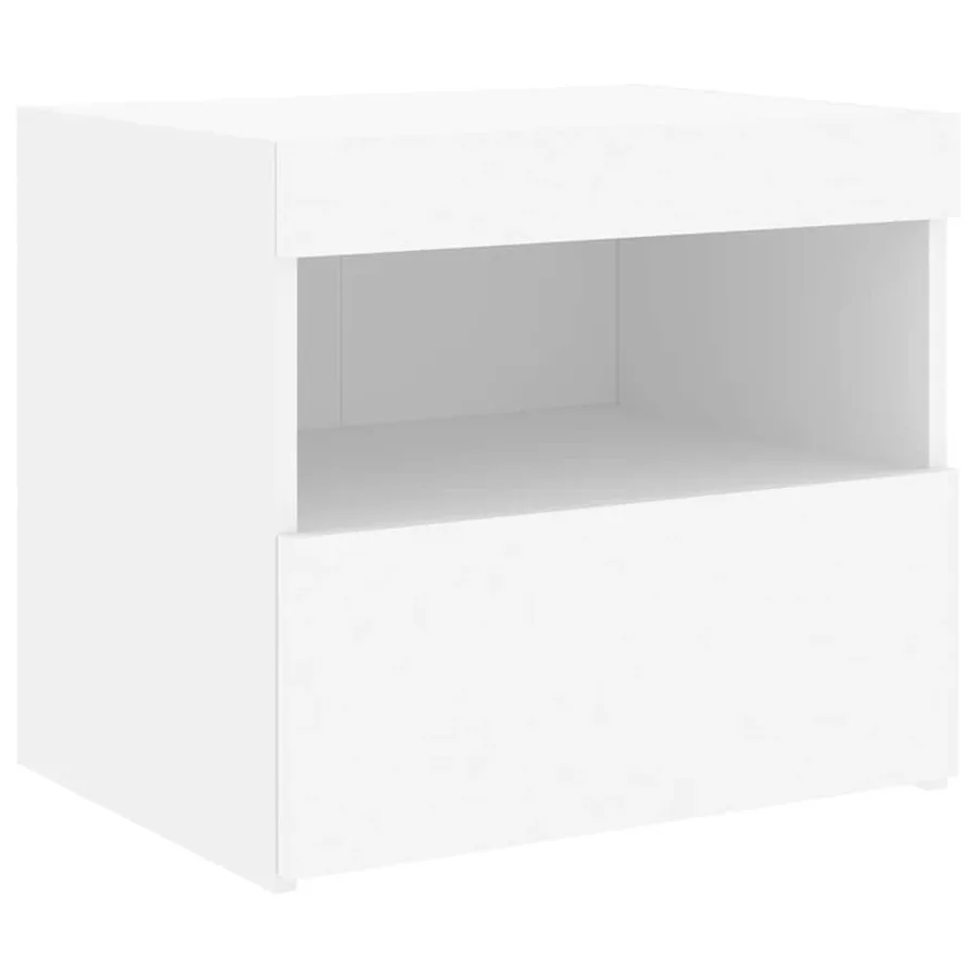 Table de chevet avec lumières LED blanc 50x40x45 cm - 6