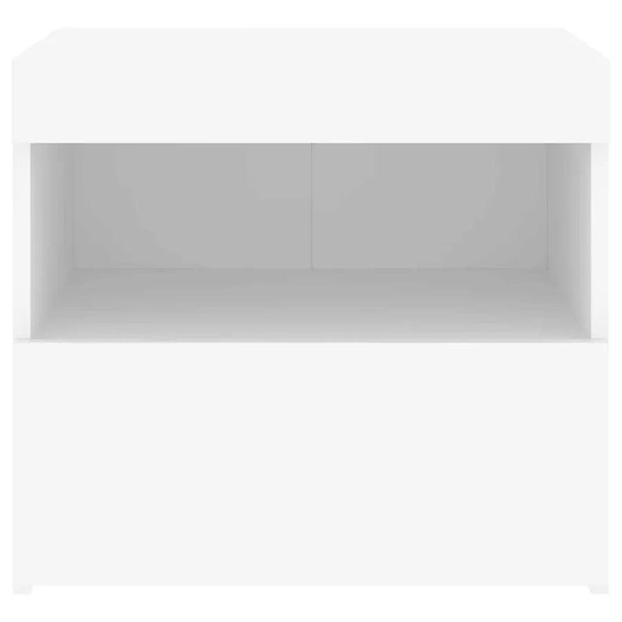 Table de chevet avec lumières LED blanc 50x40x45 cm - 8