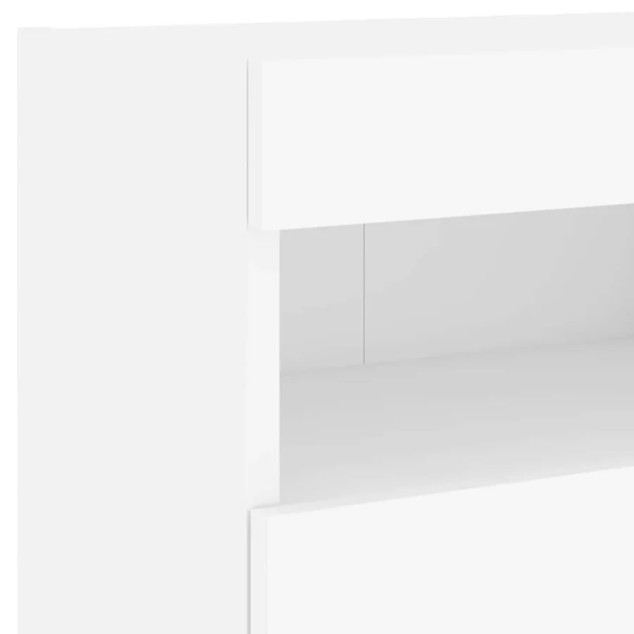 Meubles TV muraux avec lumières LED 2 pcs blanc 40x30x40 cm - 13