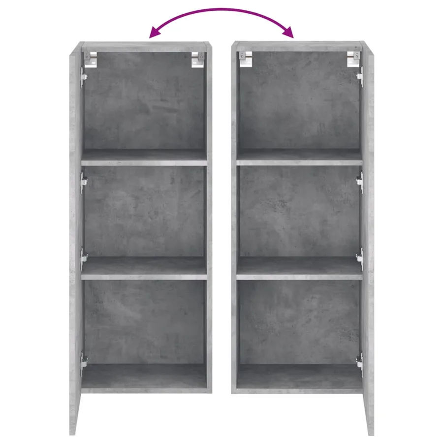 Meuble TV mural gris béton 40,5x30x102 cm bois d'ingénierie - 10