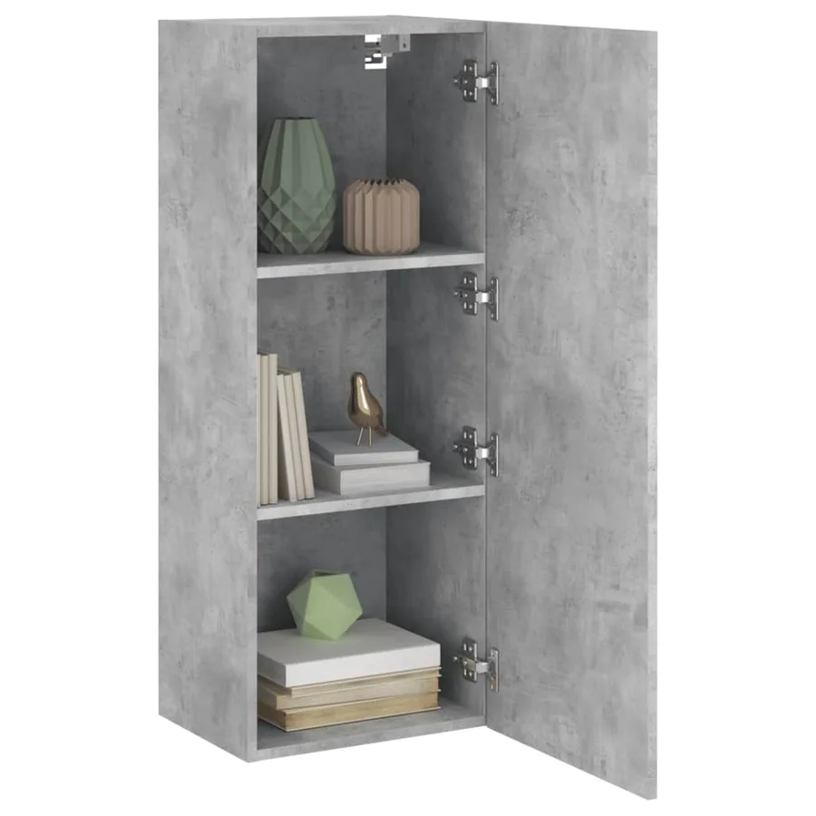 Meuble TV mural gris béton 40,5x30x102 cm bois d'ingénierie - 5
