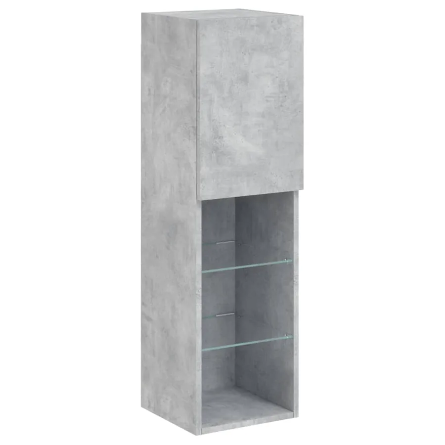 Meuble TV avec lumières LED gris béton 30,5x30x102 cm - 7