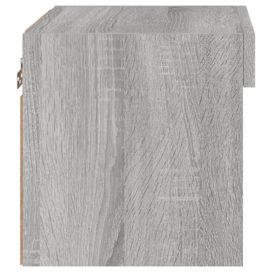 Tables de chevet murales avec lumières LED 2 pcs sonoma gris - 10