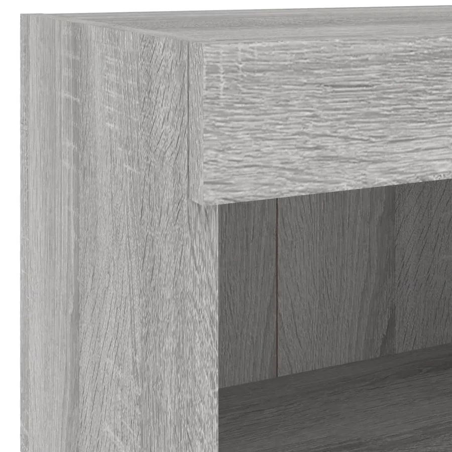 Tables de chevet murales avec lumières LED 2 pcs sonoma gris - 12