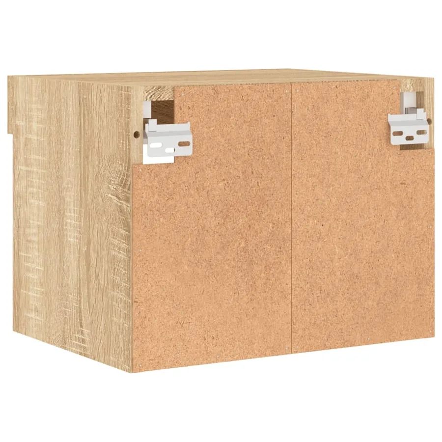Tables de chevet murales avec lumières LED 2 pcs chêne sonoma - 11