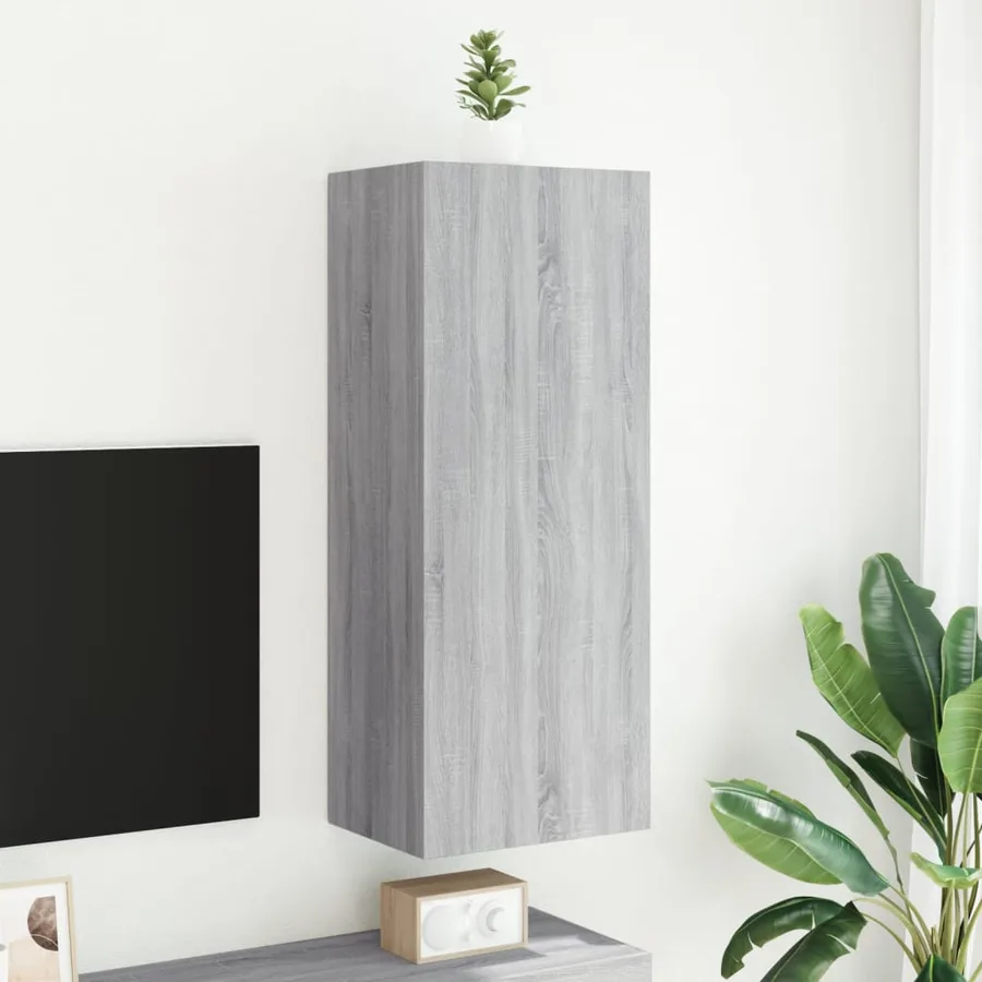 Meuble TV mural sonoma gris 40,5x30x102 cm bois d'ingénierie - 3