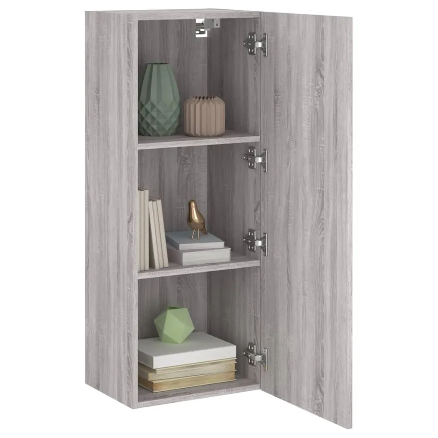 Meuble TV mural sonoma gris 40,5x30x102 cm bois d'ingénierie - 5