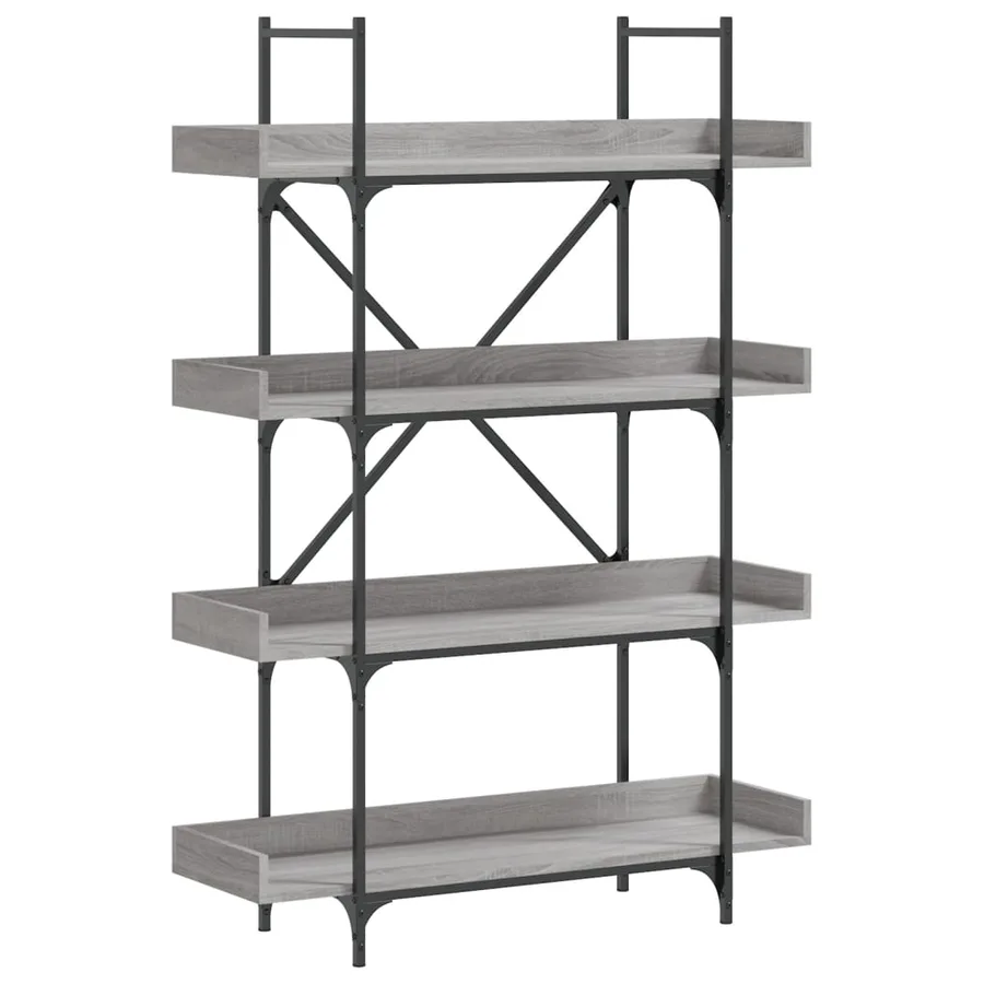 Bibliothèque à 4 niveaux sonoma gris 100x33x145,5 cm - 2