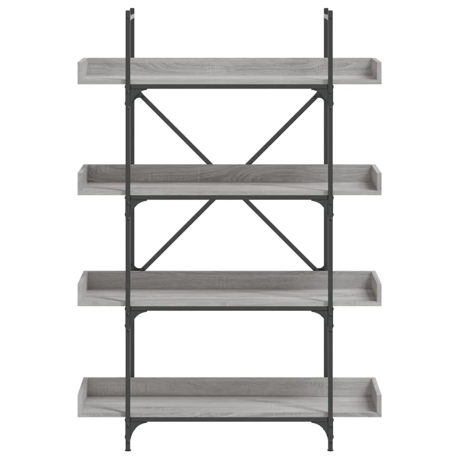 Bibliothèque à 4 niveaux sonoma gris 100x33x145,5 cm - 4