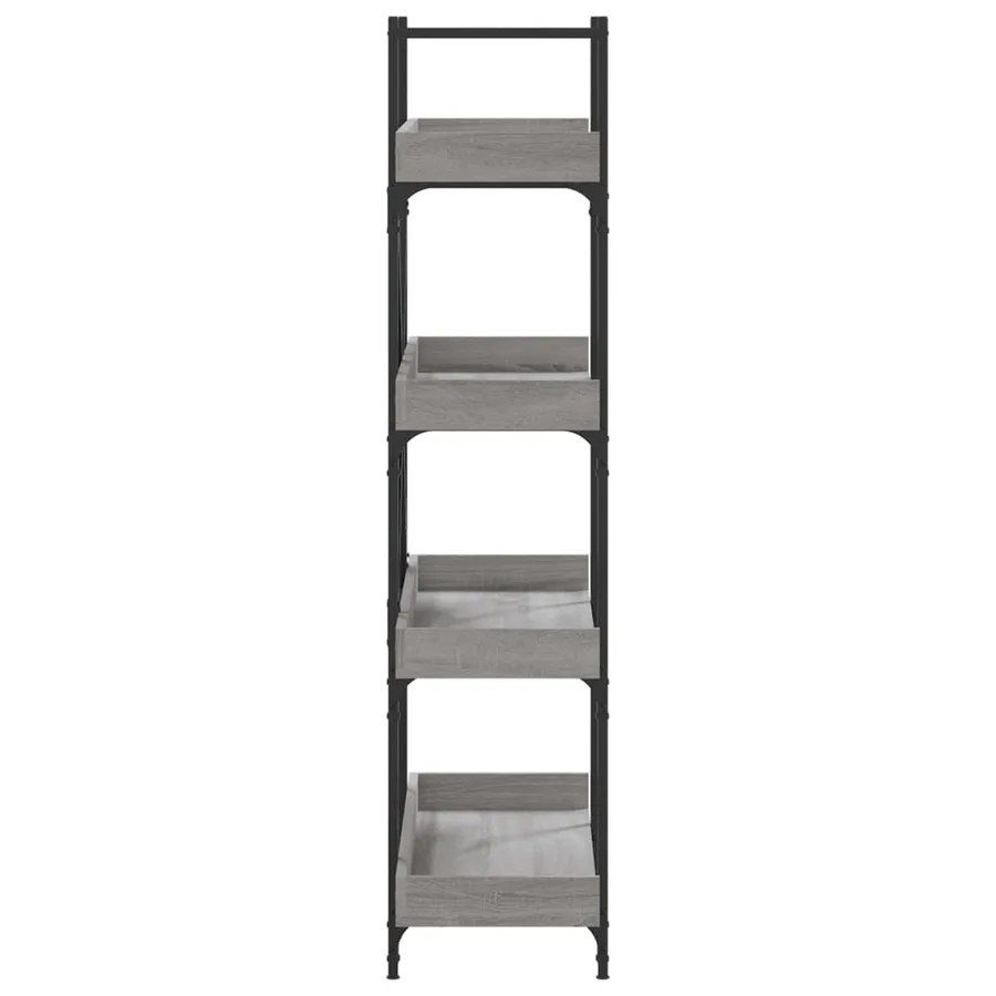 Bibliothèque à 4 niveaux sonoma gris 100x33x145,5 cm - 5