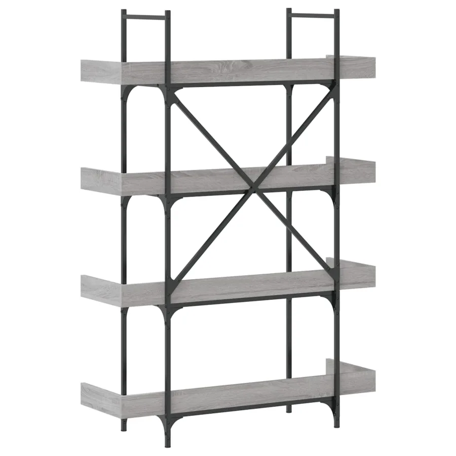 Bibliothèque à 4 niveaux sonoma gris 100x33x145,5 cm - 6