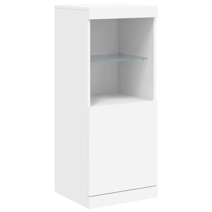 Buffet avec lumières LED blanc 162x37x100 cm - 9