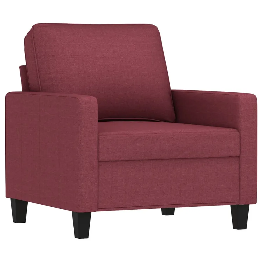 Fauteuil avec repose-pied Rouge bordeaux 60 cm Tissu - 4