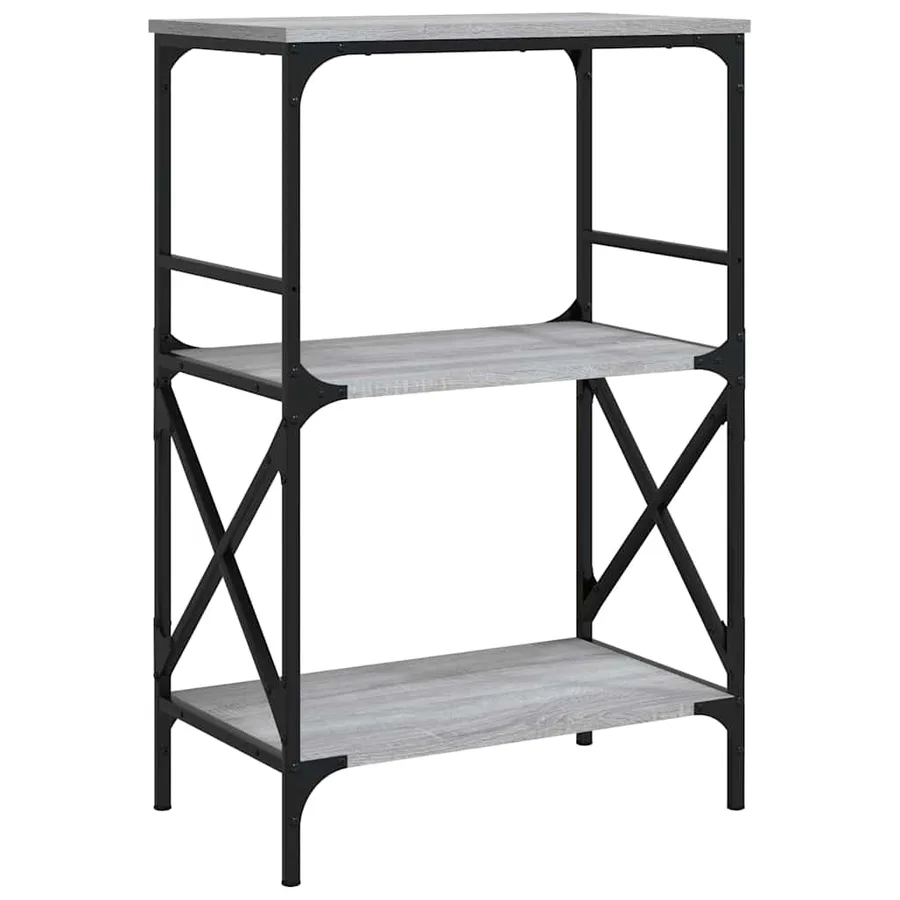 Bibliothèque à 3 niveaux sonoma gris 59x35x90,5 cm - 2