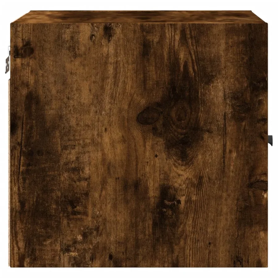 Tables de chevet et portes vitrées 2 pcs chêne fumé 35x37x35 cm - 8