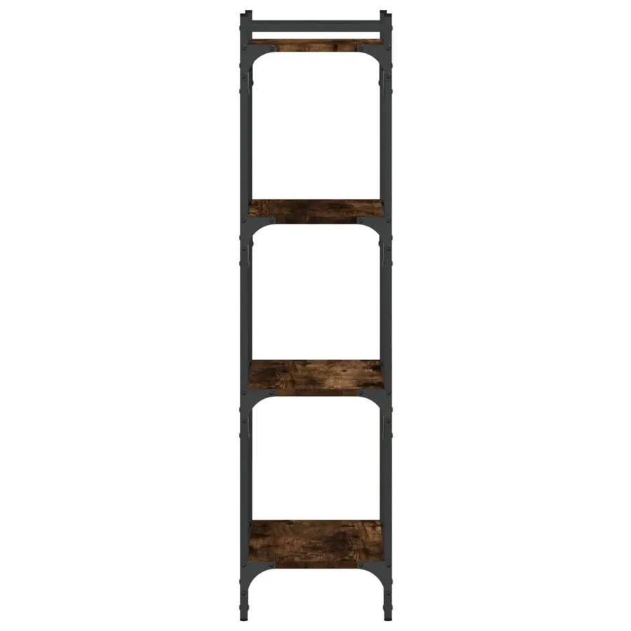 Bibliothèque 4 niveaux chêne fumé 40x30x120cm bois d'ingénierie - 5