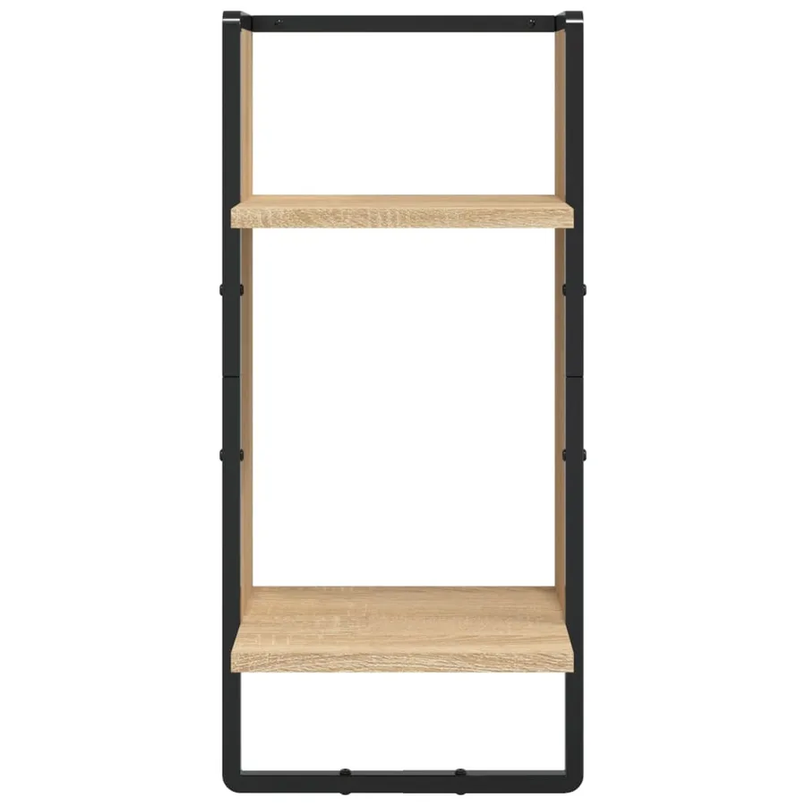 Ensemble d'étagères murales avec barres 4 pcs chêne sonoma - 7