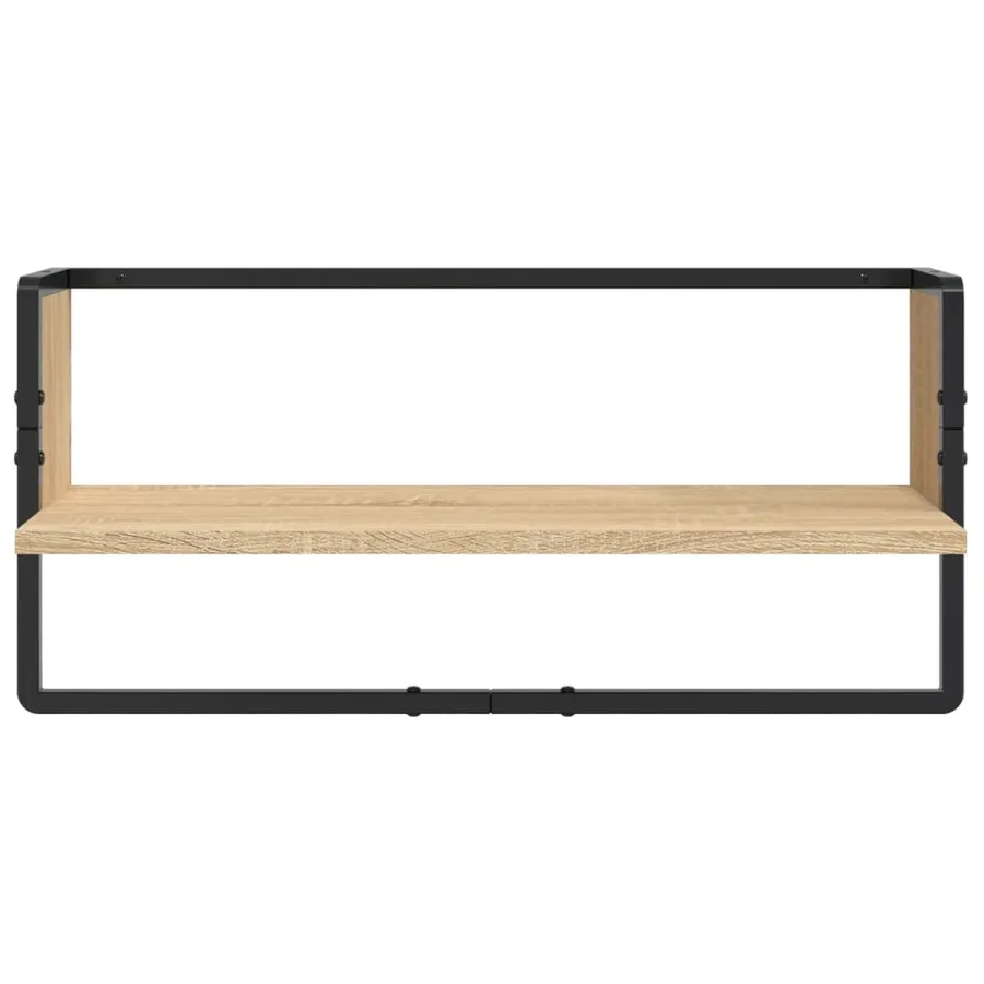 Ensemble d'étagères murales avec barres 4 pcs chêne sonoma - 9