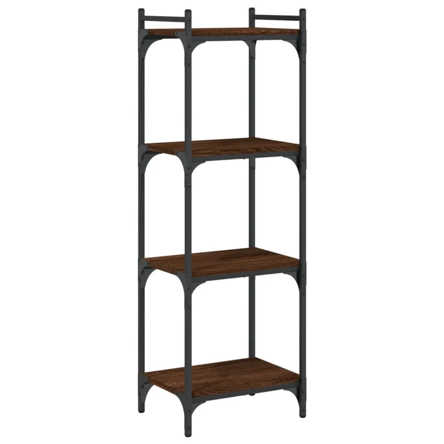 Bibliothèque 4 niveaux chêne marron 40x30x120cm bois ingénierie - 2