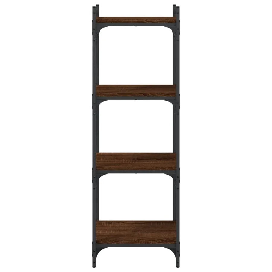 Bibliothèque 4 niveaux chêne marron 40x30x120cm bois ingénierie - 4