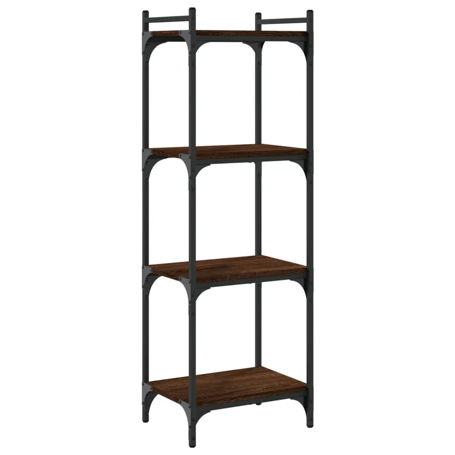 Bibliothèque 4 niveaux chêne marron 40x30x120cm bois ingénierie - 6