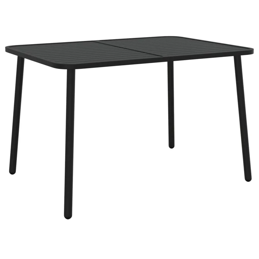 Table de jardin anthracite 110x80x71 cm acier - 2