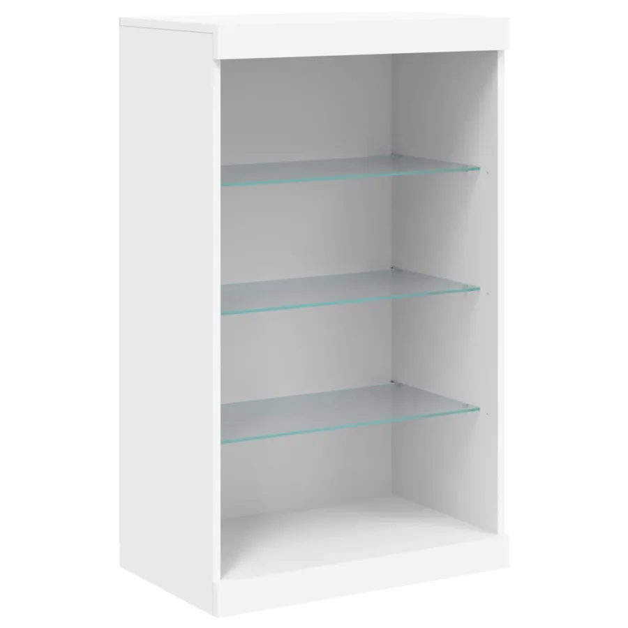 Buffet avec lumières LED blanc 181,5x37x100 cm - 9
