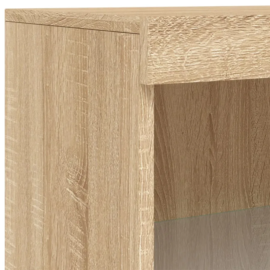 Buffet avec lumières LED chêne sonoma 60,5x37x100 cm - 9
