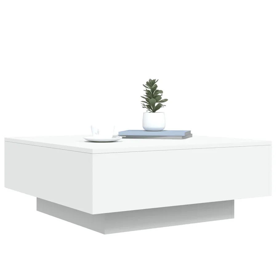 Table basse blanc 80x80x31 cm bois d'ingénierie - 4