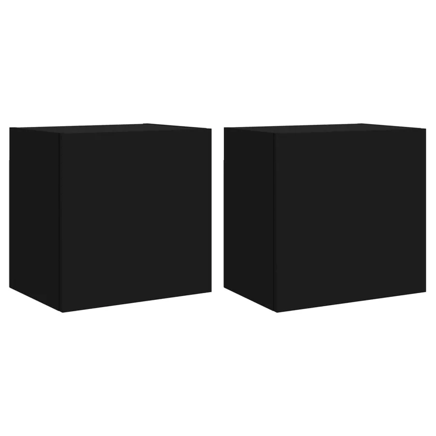 Meubles TV muraux 2 pcs noir 40,5x30x40 cm bois d'ingénierie - 2