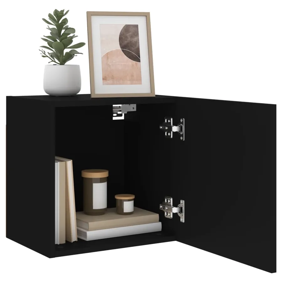 Meubles TV muraux 2 pcs noir 40,5x30x40 cm bois d'ingénierie - 5