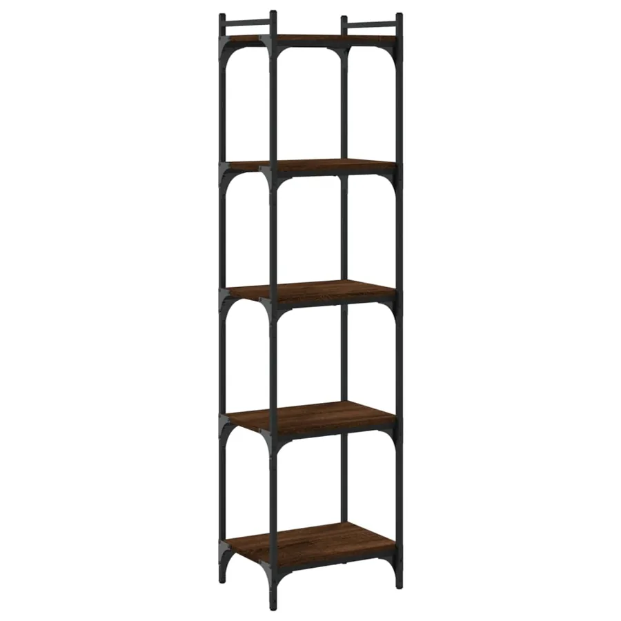 Bibliothèque 5 niveaux chêne marron 40x30x154cm bois ingénierie - 2