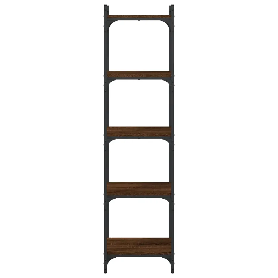 Bibliothèque 5 niveaux chêne marron 40x30x154cm bois ingénierie - 4