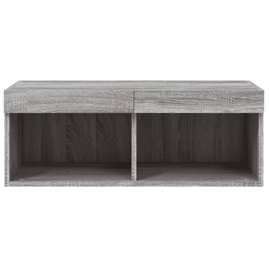 Meuble TV avec lumières LED sonoma gris 80x30x30 cm - 8