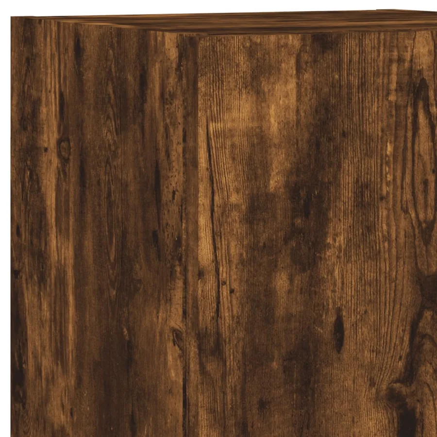 Meuble TV avec lumières LED chêne fumé 30,5x30x102 cm - 13