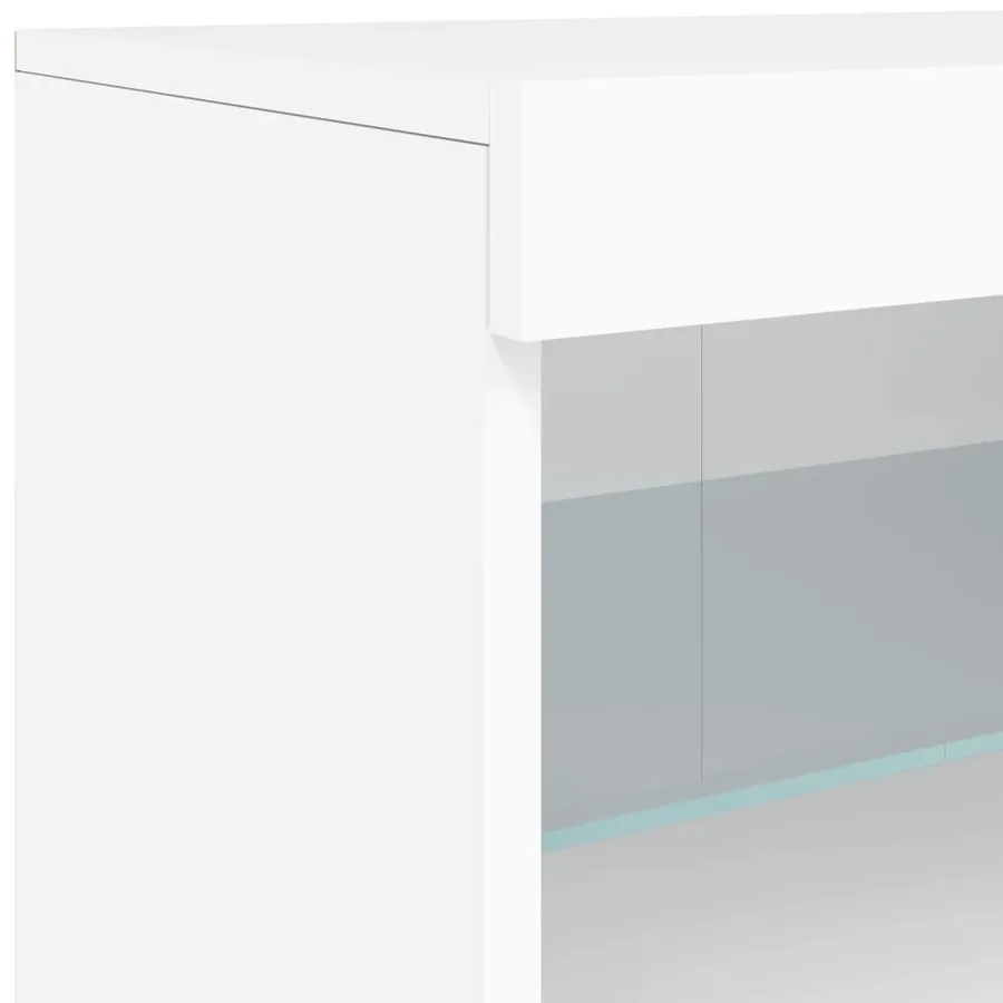 Buffet avec lumières LED blanc 41x37x67 cm - 11