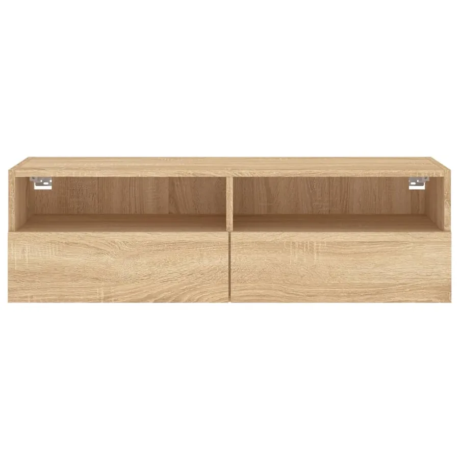 Meuble TV mural chêne sonoma 100x30x30 cm bois d'ingénierie - 7