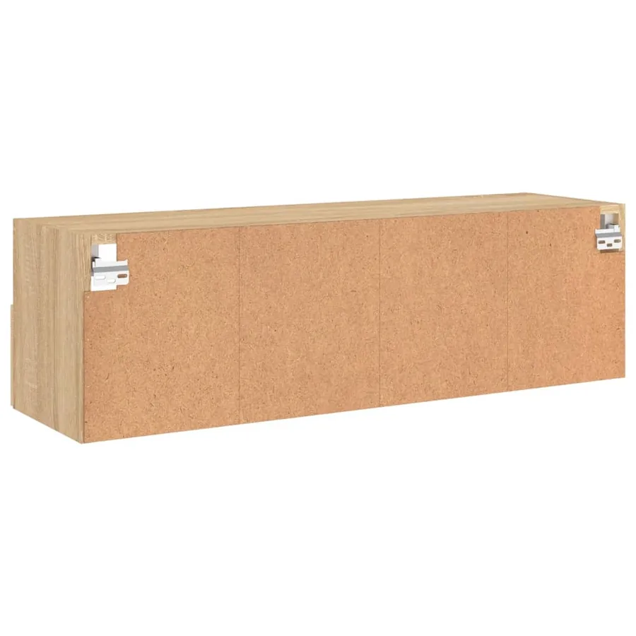 Meuble TV mural chêne sonoma 100x30x30 cm bois d'ingénierie - 9